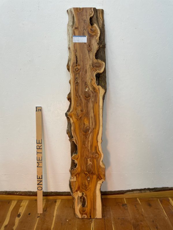 YEW Natural Waney Edge Slab Planed Finish Hardwood Board 1596-2 Thickness 4.8cm Kiln Dried Seasoned Live Edge Wildwood