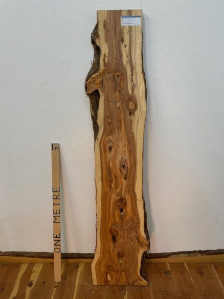 YEW Natural Waney Edge Slab Planed Finish Hardwood Board 1596-4 Thickness 4.8cm Kiln Dried Seasoned Live Edge Wildwood