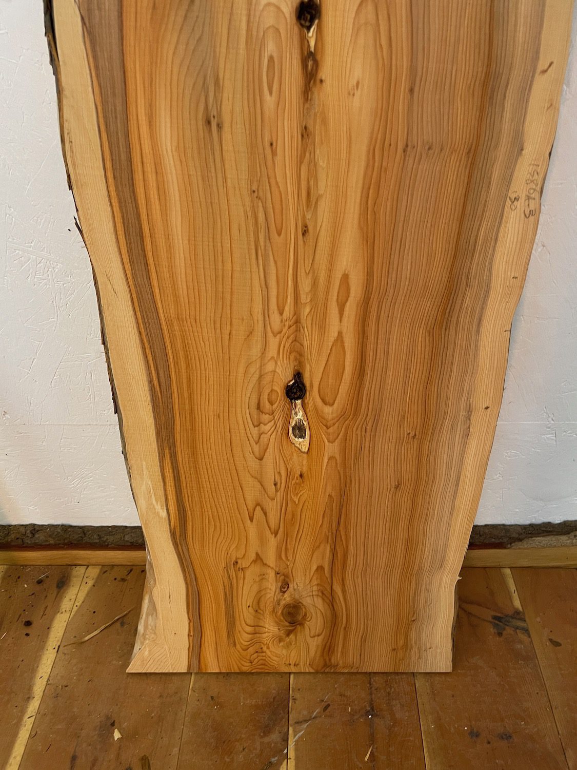 YEW Natural Waney Edge Slab Planed Finish Hardwood Board 1586A-3 Thickness 4.8cm Kiln Dried Seasoned Live Edge - Image 5