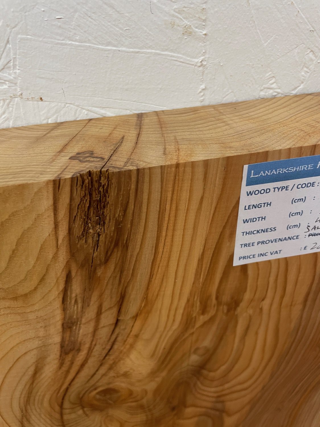 YEW Natural Waney Edge Slab Planed Finish Hardwood Board 1586A-3 Thickness 4.8cm Kiln Dried Seasoned Live Edge - Image 9