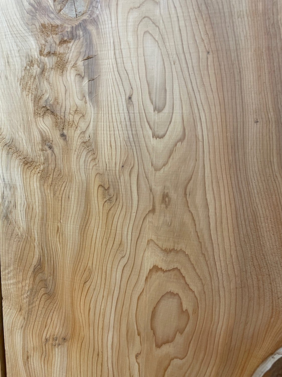 YEW Bookmatched Table Set Single Waney Edge Slabs Planed Finish Hardwood Boards 1593-4/5 Thickness 4.8cm Kiln Dried Seasoned Live Edge Epoxy Resin Projects Wildwood Desktop Tabletop Kitchen Worktops Dining Tabletops - Image 9