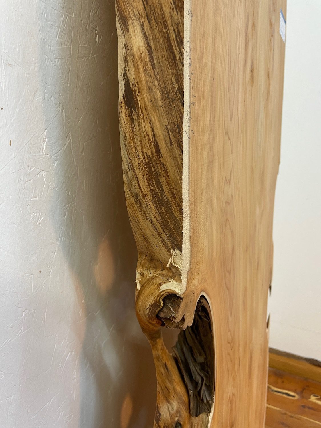 YEW Bookmatched Table Set Single Waney Edge Slabs Planed Finish Hardwood Boards 1593-4/5 Thickness 4.8cm Kiln Dried Seasoned Live Edge Epoxy Resin Projects Wildwood Desktop Tabletop Kitchen Worktops Dining Tabletops - Image 12