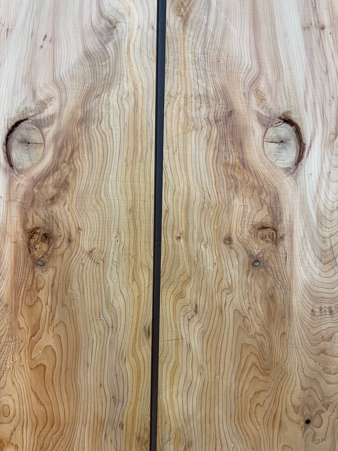 YEW Bookmatched Table Set Single Waney Edge Slabs Planed Finish Hardwood Boards 1593-4/5 Thickness 4.8cm Kiln Dried Seasoned Live Edge Epoxy Resin Projects Wildwood Desktop Tabletop Kitchen Worktops Dining Tabletops - Image 15