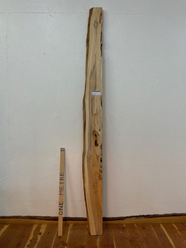 YEW Single Waney Edge Slab Planed Finish Hardwood Board 1588-3 Thickness 4.5cm Kiln Dried Seasoned Live Edge Wildwood Shelves Mantels