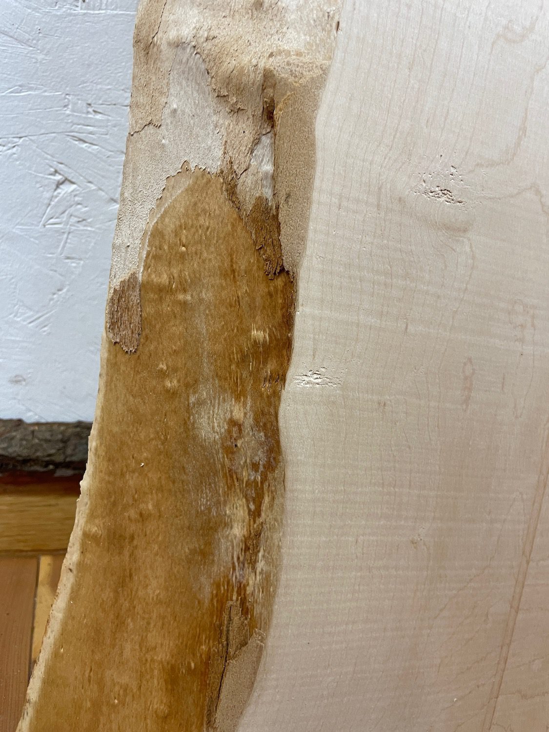 FIGURED MAPLE Waney Edge Slab Planed Finish Hardwood Board 1682B-14A Thickness 3.5cm Kiln Dried Seasoned Live Edge Decorative Board Offcut - Image 9