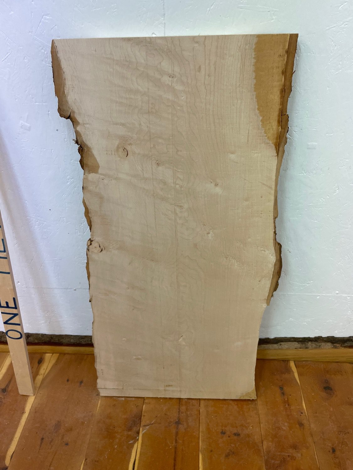 FIGURED MAPLE Waney Edge Slab Planed Finish Hardwood Board 1682B-14A Thickness 3.5cm Kiln Dried Seasoned Live Edge Decorative Board Offcut - Image 12