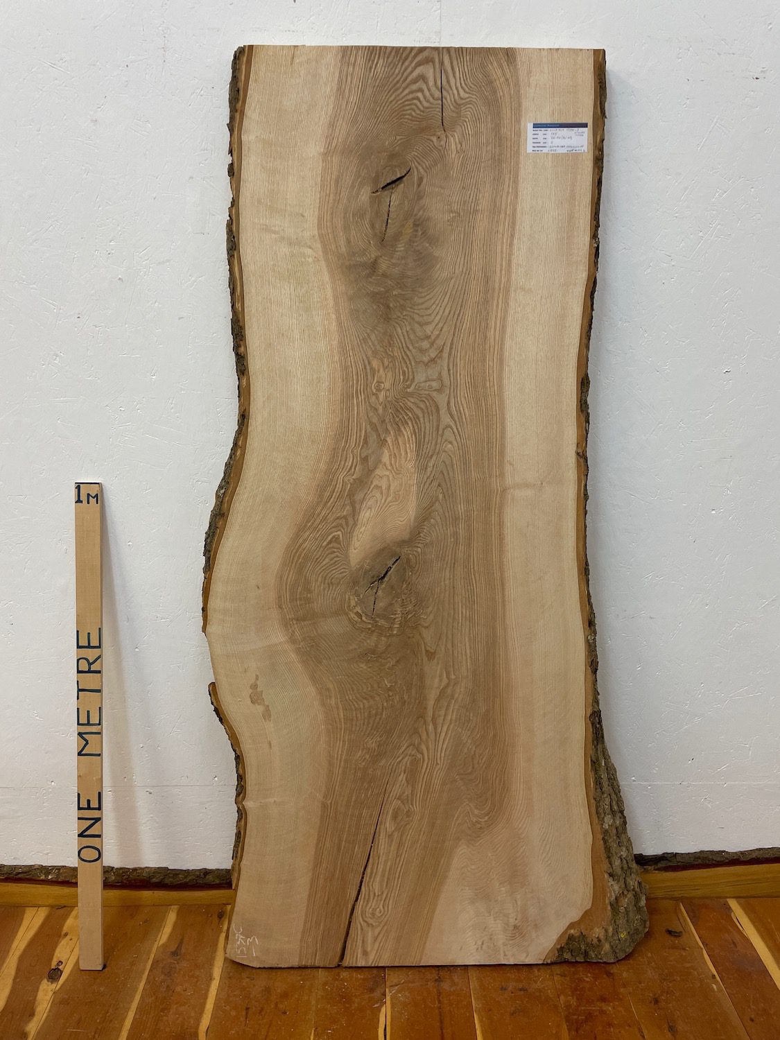 ASH Natural Waney Edge Slab Milled Finish Hardwood Board 1537C-3 Thickness 6cm Kiln Dried Seasoned Live Edge Desktops Coffee Tabletops Wildwood