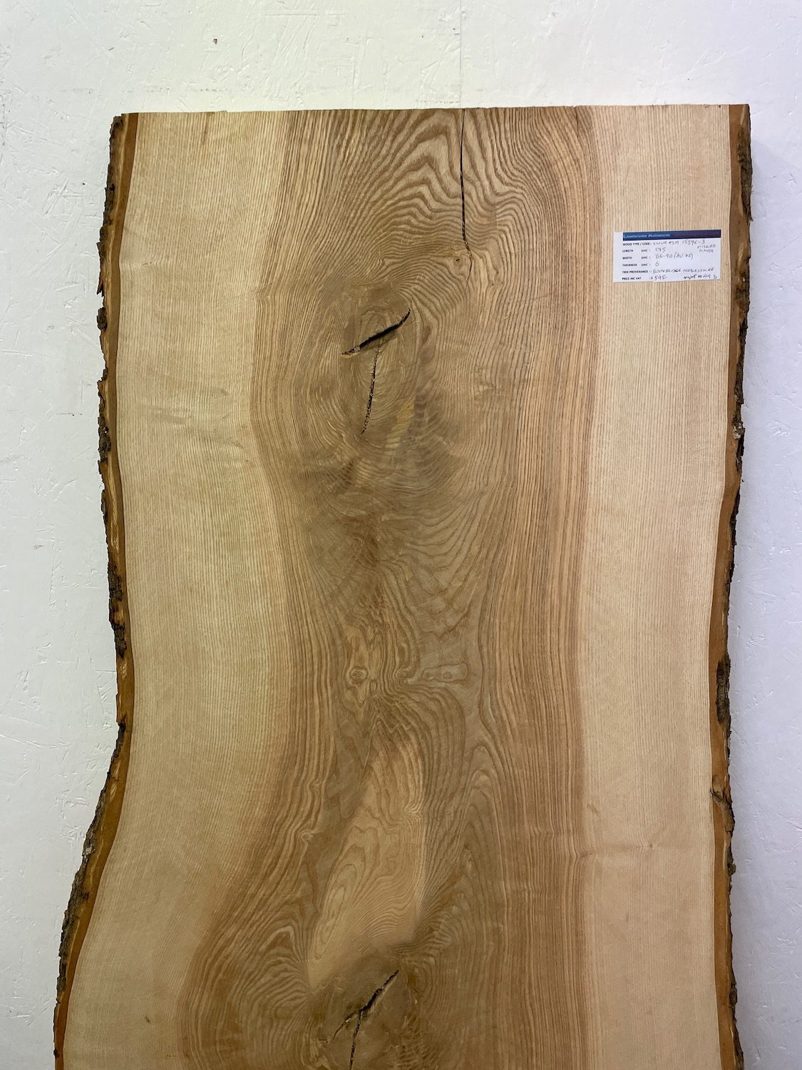 ASH Natural Waney Edge Slab Milled Finish Hardwood Board 1537C-3 Thickness 6cm Kiln Dried Seasoned Live Edge Desktops Coffee Tabletops Wildwood - Image 4