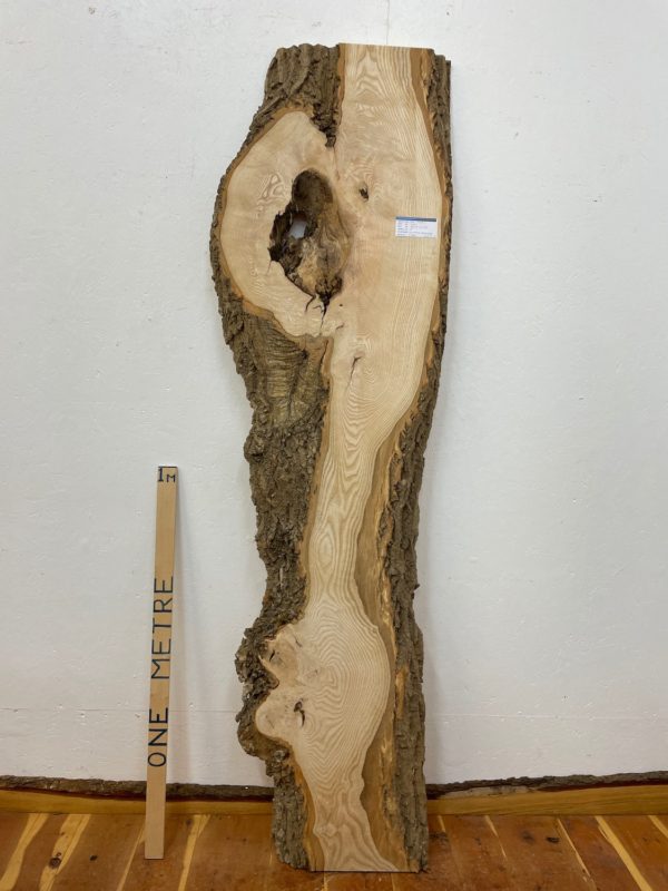 ASH Natural Waney Edge Slab Milled Finish Hardwood Board 1537B-1 Thickness 6cm Kiln Dried Seasoned Live Edge Desktops Coffee Tabletops Wildwood