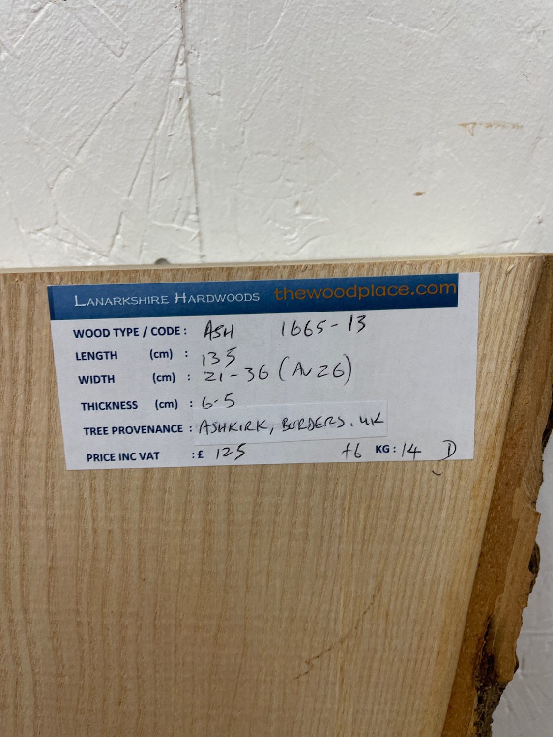 ASH Single Waney Natural Edge PLANED Finish Hardwood Board 1665-13 Thickness 6.5cm Kiln Dried Seasoned Live Edge Shelves Mantels - Image 3