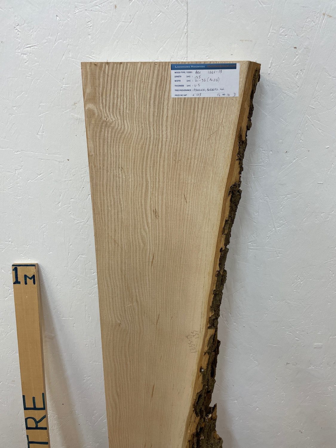 ASH Single Waney Natural Edge PLANED Finish Hardwood Board 1665-13 Thickness 6.5cm Kiln Dried Seasoned Live Edge Shelves Mantels - Image 4
