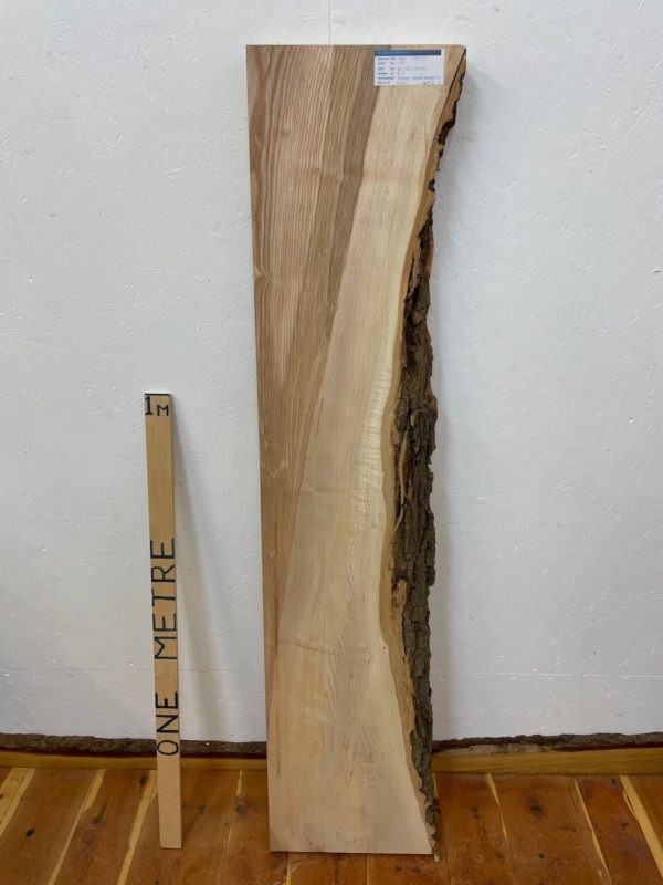 ASH Single Waney Natural Edge PLANED Finish Hardwood Board 1665-15 Thickness 6.5cm Kiln Dried Seasoned Live Edge Shelves Mantels