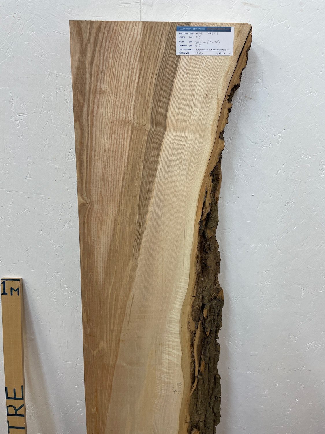 ASH Single Waney Natural Edge PLANED Finish Hardwood Board 1665-15 Thickness 6.5cm Kiln Dried Seasoned Live Edge Shelves Mantels - Image 4