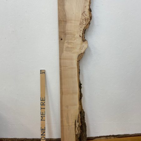 FIGURED ASH Single Waney Natural Edge PLANED Finish Hardwood Board 1665-19 Thickness 6 Kiln Dried Seasoned Live Edge Shelves Mantels