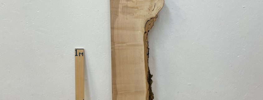 FIGURED ASH Single Waney Natural Edge PLANED Finish Hardwood Board 1665-19 Thickness 6 Kiln Dried Seasoned Live Edge Shelves Mantels