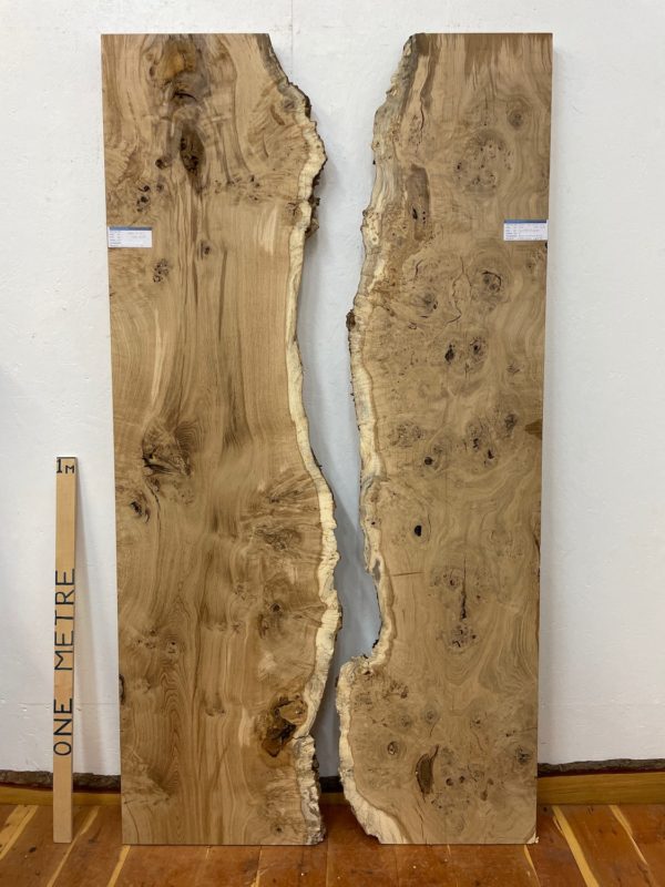 BURRY FIGURED OAK River Table Set Single Waney Edge Slabs Planed Finish Hardwood Boards 1322-4/6 Thickness 5cm Kiln Dried Seasoned Live Edge Epoxy Resin Projects Wildwood Desktop Tabletop Kitchen Worktops Dining Tabletops Wallart Coffee TableTop