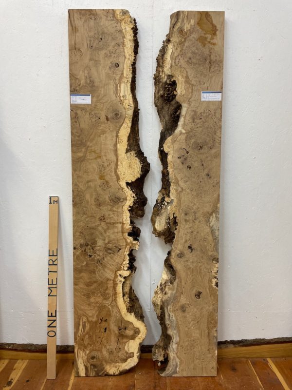 BURRY FIGURED OAK River Table Set Single Waney Edge Slabs Planed Finish Hardwood Boards 1322-2/7 Thickness 5cm Kiln Dried Seasoned Live Edge Epoxy Resin Projects Wildwood Desktop Tabletop Kitchen Worktops Dining Tabletops Wallart Coffee TableTop