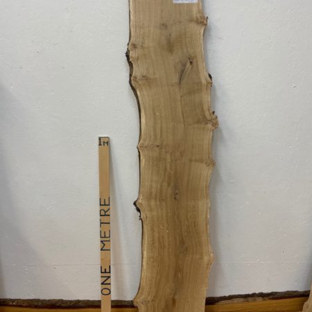 BURRY QUARTER SAWN OAK Natural Waney Edge Slab Planed Finish Hardwood Board 1690A-5 Thickness 2.7cm Kiln Dried Seasoned Live Edge