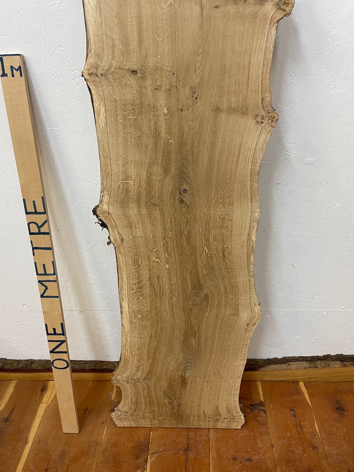 BURRY QUARTER SAWN OAK Natural Waney Edge Slab Planed Finish Hardwood Board 1690A-5 Thickness 2.7cm Kiln Dried Seasoned Live Edge - Image 5