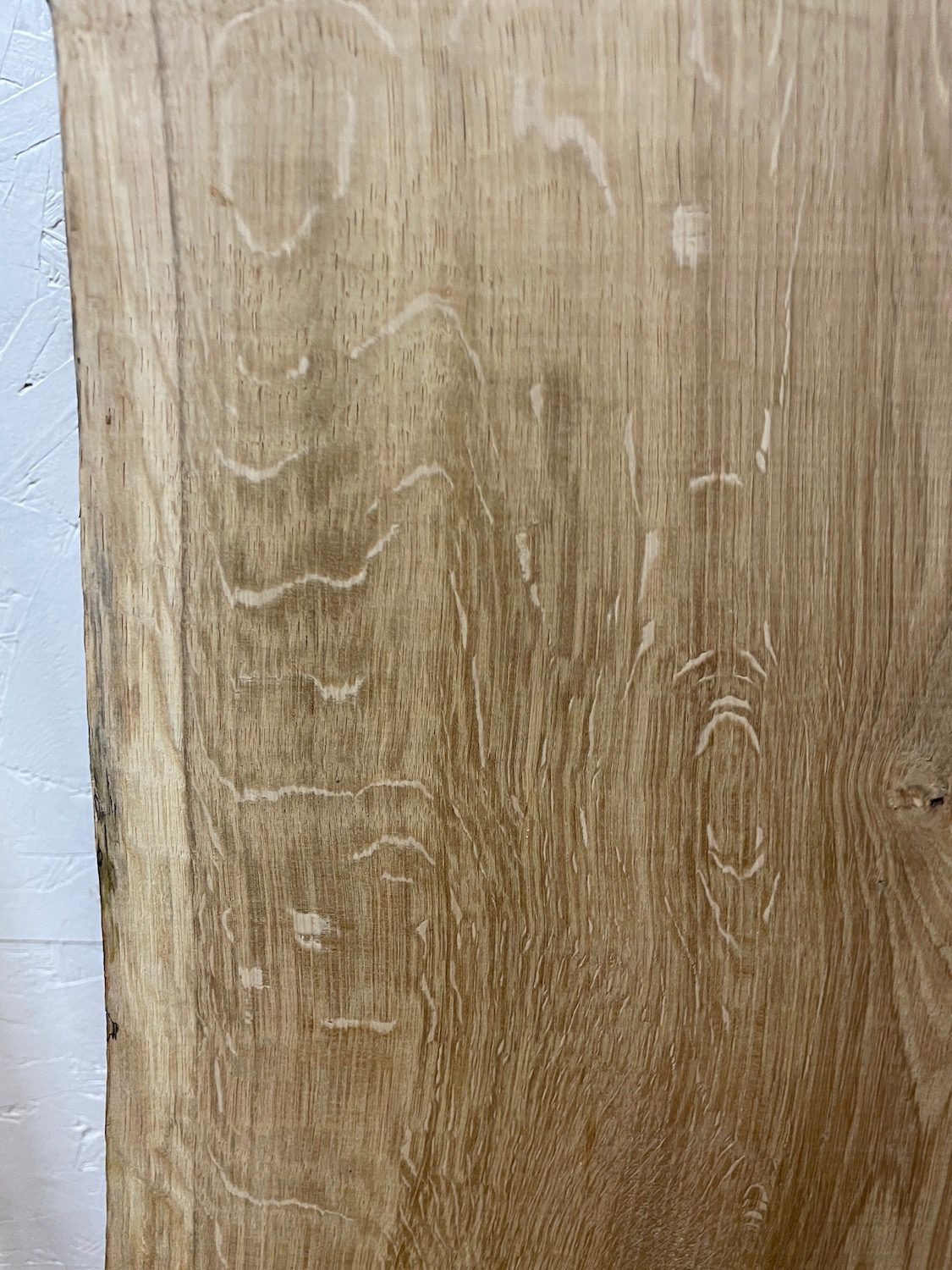 BURRY QUARTER SAWN OAK Natural Waney Edge Slab Planed Finish Hardwood Board 1690A-5 Thickness 2.7cm Kiln Dried Seasoned Live Edge - Image 8