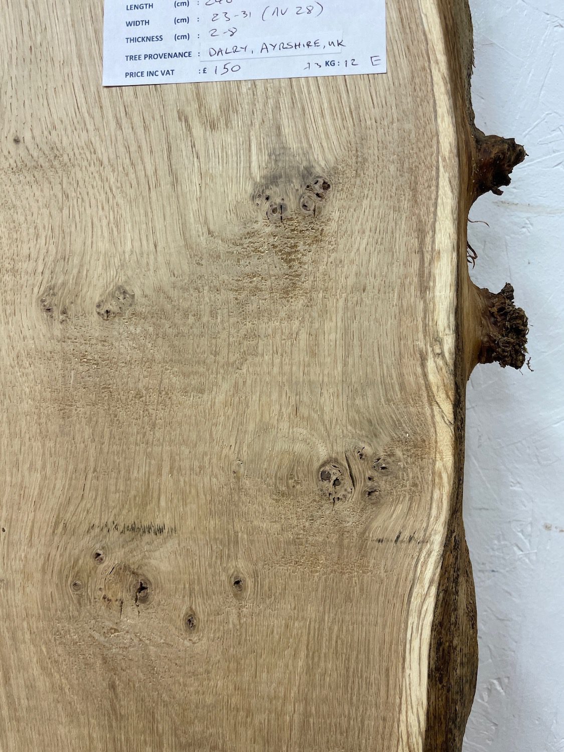 PIPPY OAK Natural Waney Edge Slab Planed Finish Hardwood Board 1690B-6 Thickness 2.8cm Kiln Dried Seasoned Live Edge Wildwood Wallart - Image 8