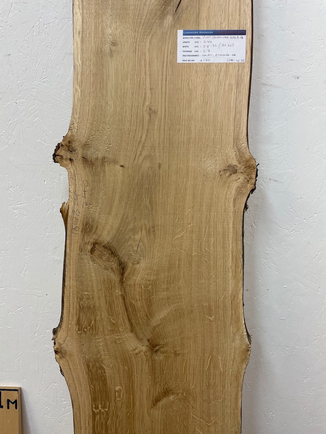PIPPY OAK Natural Waney Edge Slab Planed Finish Hardwood Board 1690B-4 Thickness 2.8cm Kiln Dried Seasoned Live Edge Wildwood - Image 5