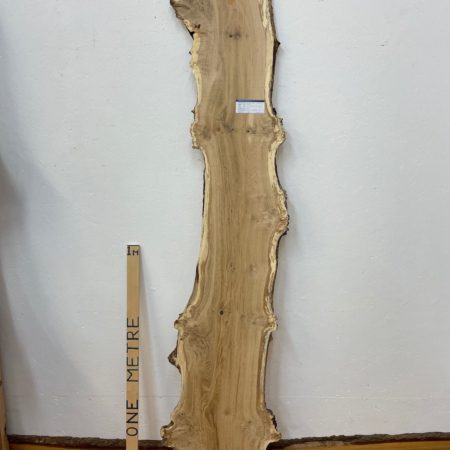 BURRY OAK Natural Waney Edge Slab Planed Finish Hardwood Board 1693-3 Thickness 2.4cm Kiln Dried Seasoned Live Edge Wildwood Wallart