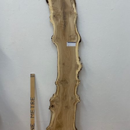 BURRY OAK Natural Waney Edge Slab Planed Finish Hardwood Board 1693-2 Thickness 2.4cm Kiln Dried Seasoned Live Edge Wildwood Wallart