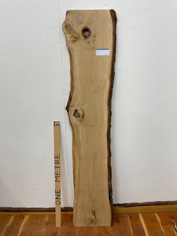 OAK Natural Waney Edge Slab Planed Finish Hardwood Board 1684B-2 Thickness 2.8cm Kiln Dried Seasoned Live Edge Wildwood Wallart