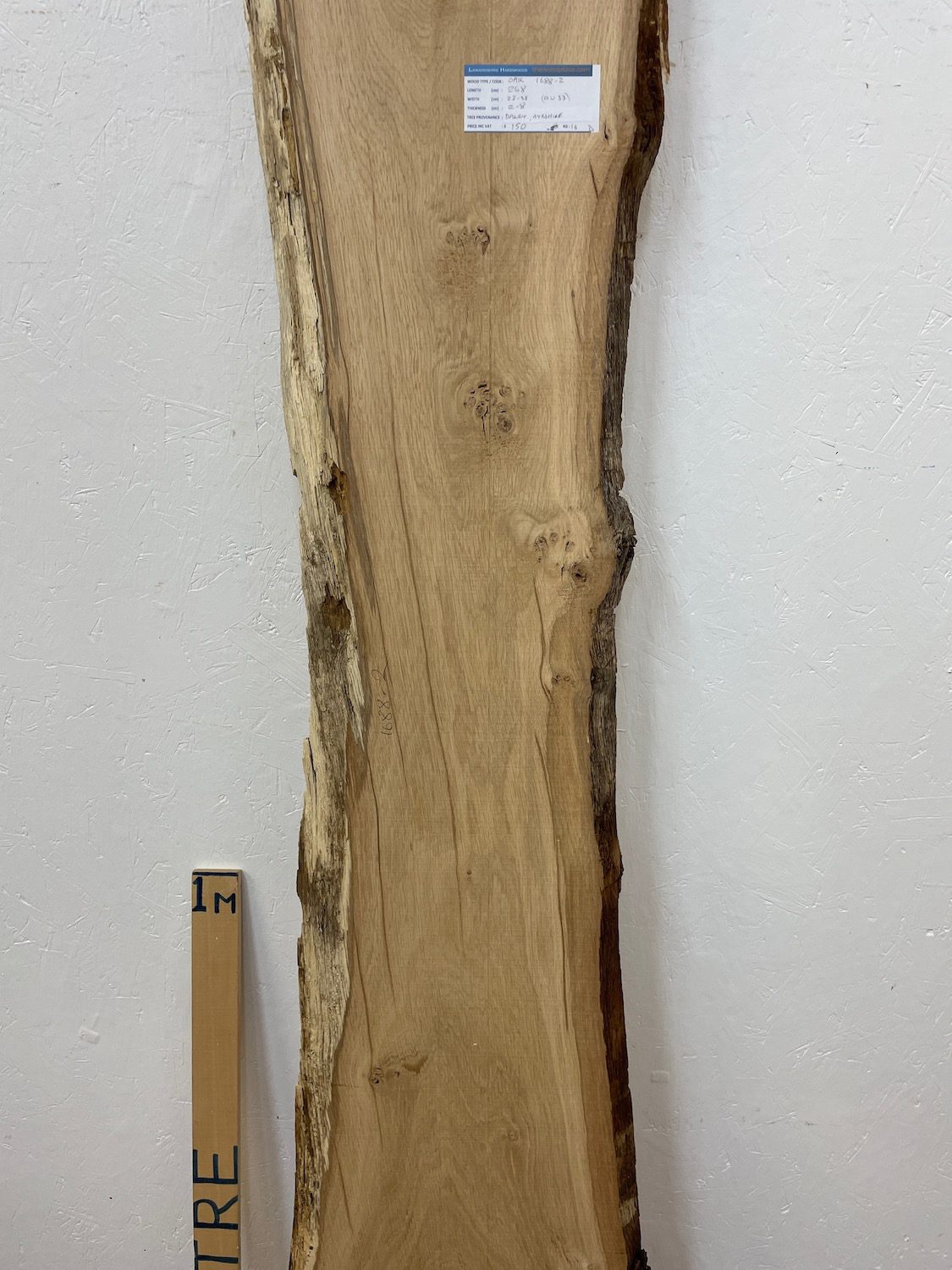 OAK Natural Waney Edge Slab Planed Finish Hardwood Board 1688-2 Thickness 2.8cm Kiln Dried Seasoned Live Edge Wildwood Wallart - Image 4