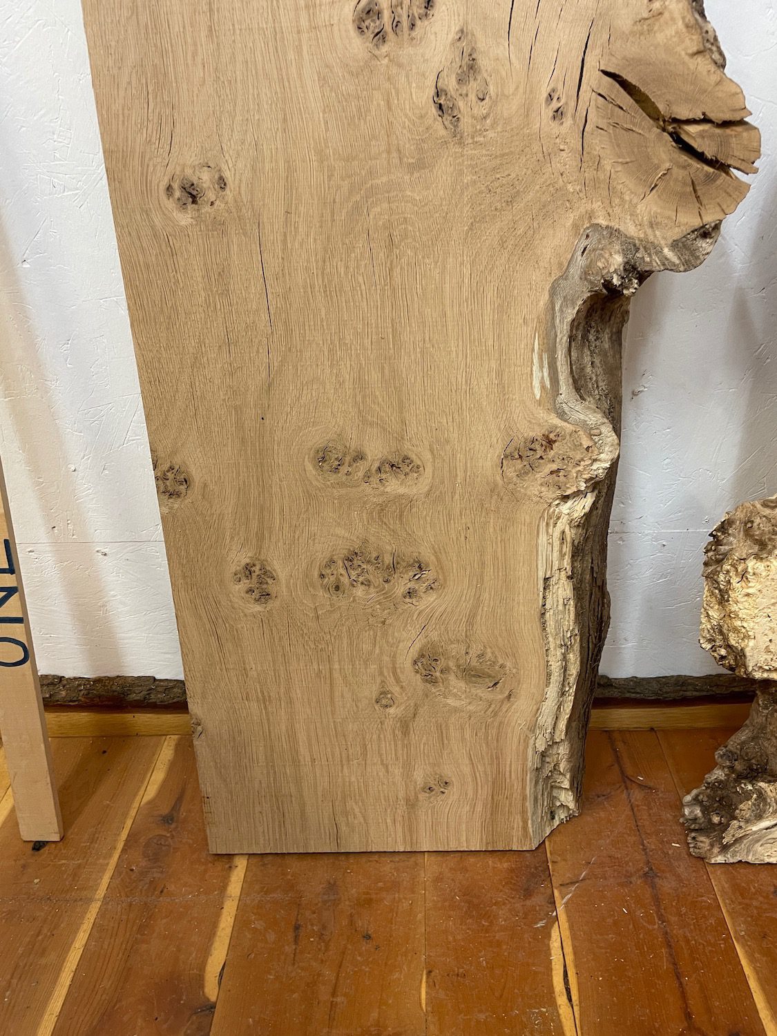 BURRY FIGURED OAK River Table Set Single Waney Edge Slabs Planed Finish Hardwood Boards 1089B-1A/1B Thickness 5cm Kiln Dried Seasoned Live Edge Epoxy Resin Projects Wildwood Desktop Tabletop Wallart Coffee TableTop - Image 4