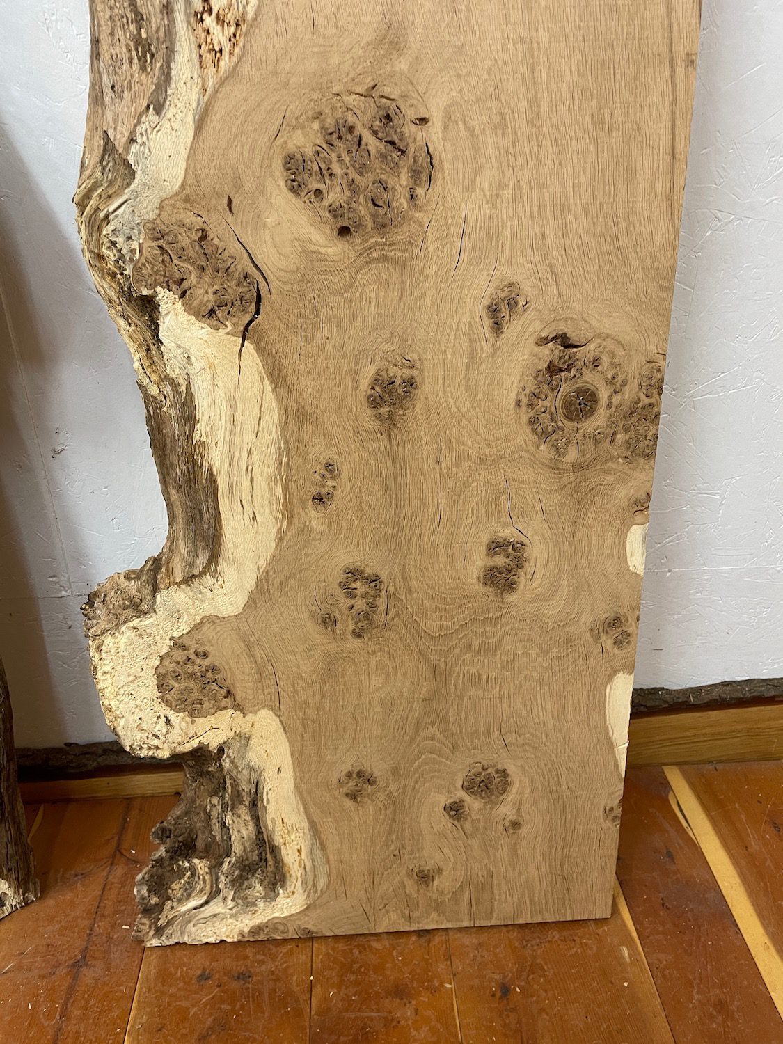 BURRY FIGURED OAK River Table Set Single Waney Edge Slabs Planed Finish Hardwood Boards 1089B-1A/1B Thickness 5cm Kiln Dried Seasoned Live Edge Epoxy Resin Projects Wildwood Desktop Tabletop Wallart Coffee TableTop - Image 6