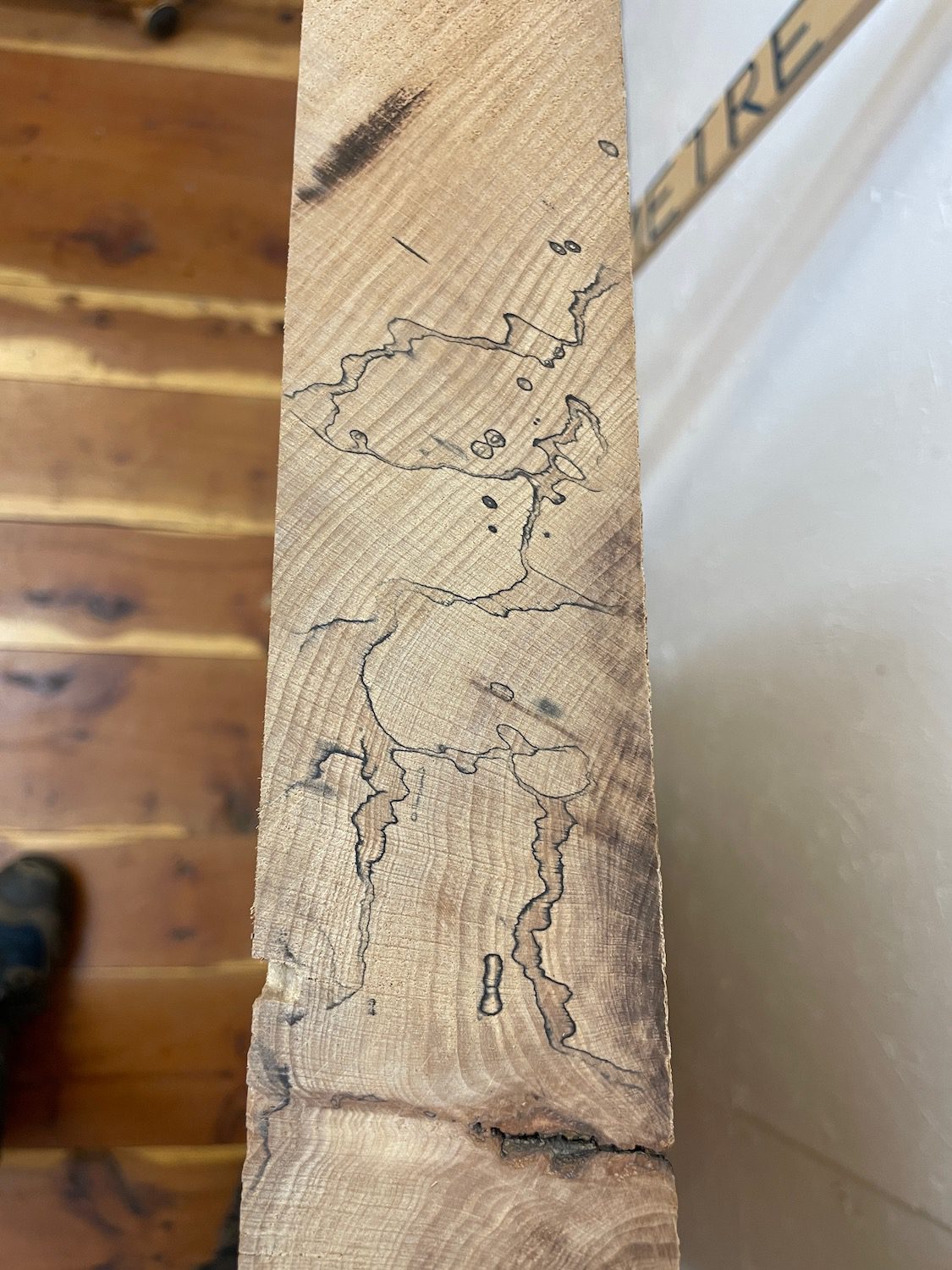 SPALTED BEECH Natural Waney Edge Slab Milled Finish Hardwood Board 1657-1A Thickness 6cm Kiln Dried Seasoned Live Edge Coffee Tabletops - Image 11