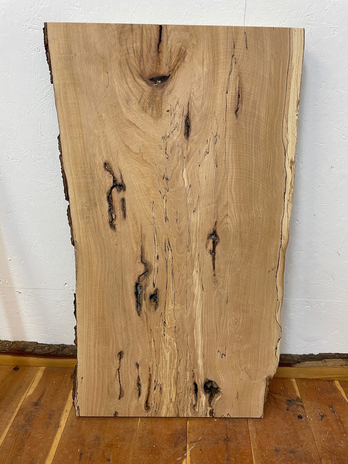 SPALTED BEECH Natural Waney Edge Slab Milled Finish Hardwood Board 1657-1A Thickness 6cm Kiln Dried Seasoned Live Edge Coffee Tabletops - Image 12