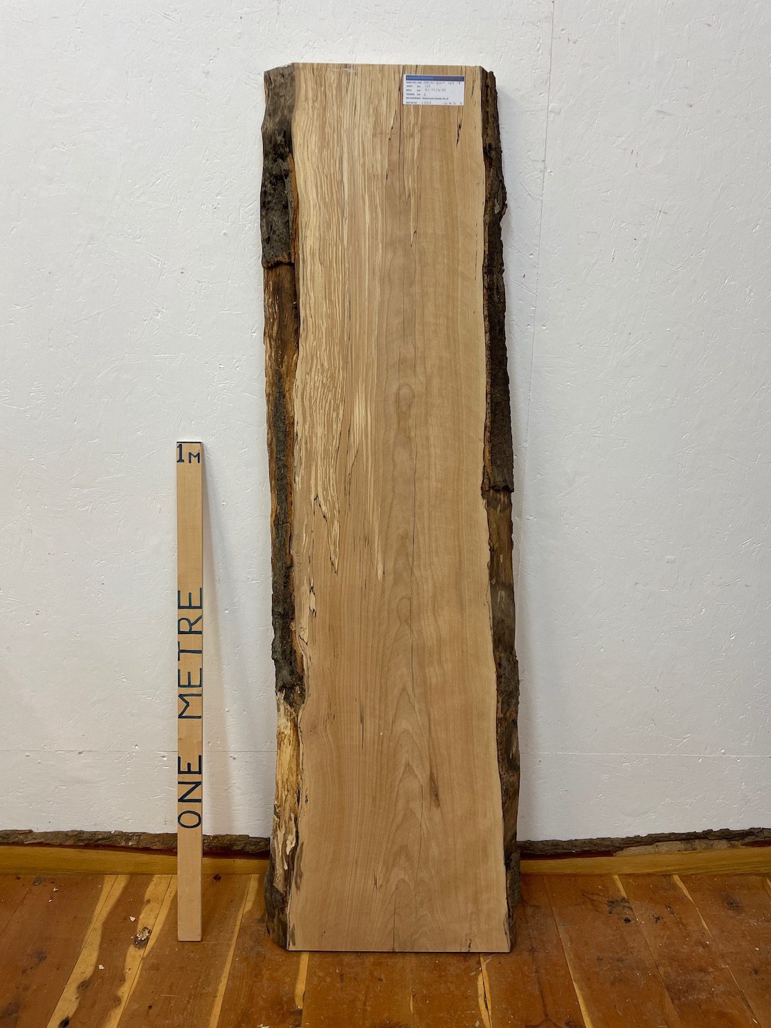 SPALTED BEECH Natural Waney Edge Slab Milled Finish Hardwood Board 1657-1B Thickness 6cm Kiln Dried Seasoned Live Edge