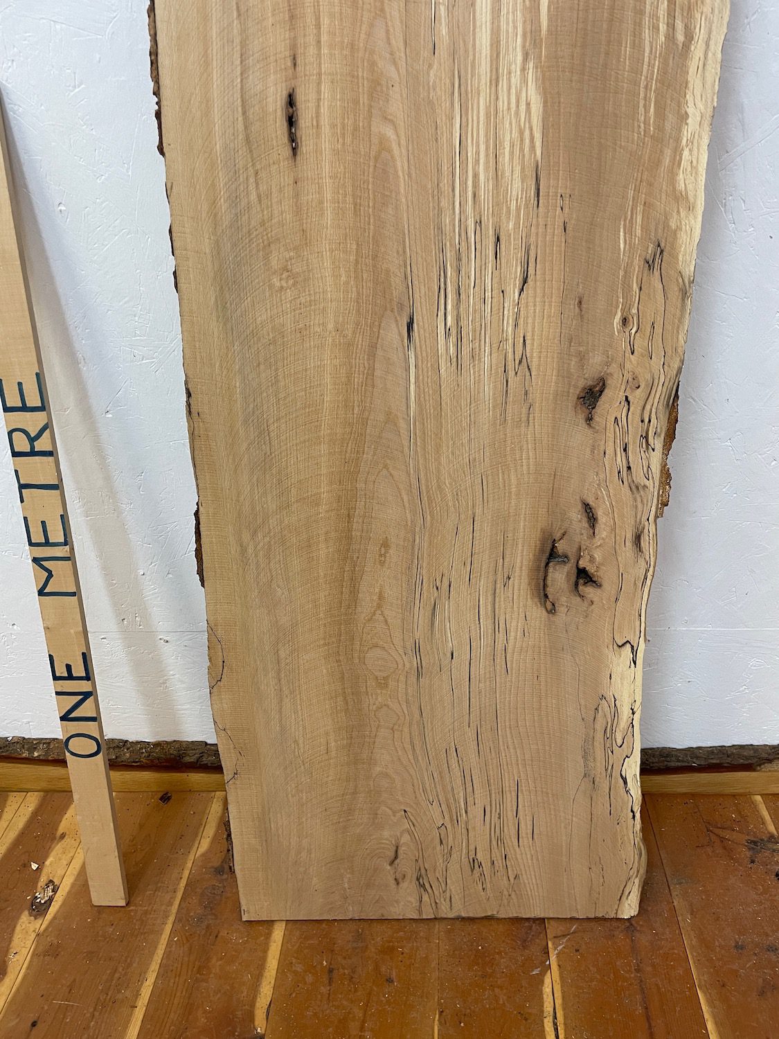 SPALTED BEECH Natural Waney Edge Slab Milled Finish Hardwood Board 1657-1B Thickness 6cm Kiln Dried Seasoned Live Edge - Image 13