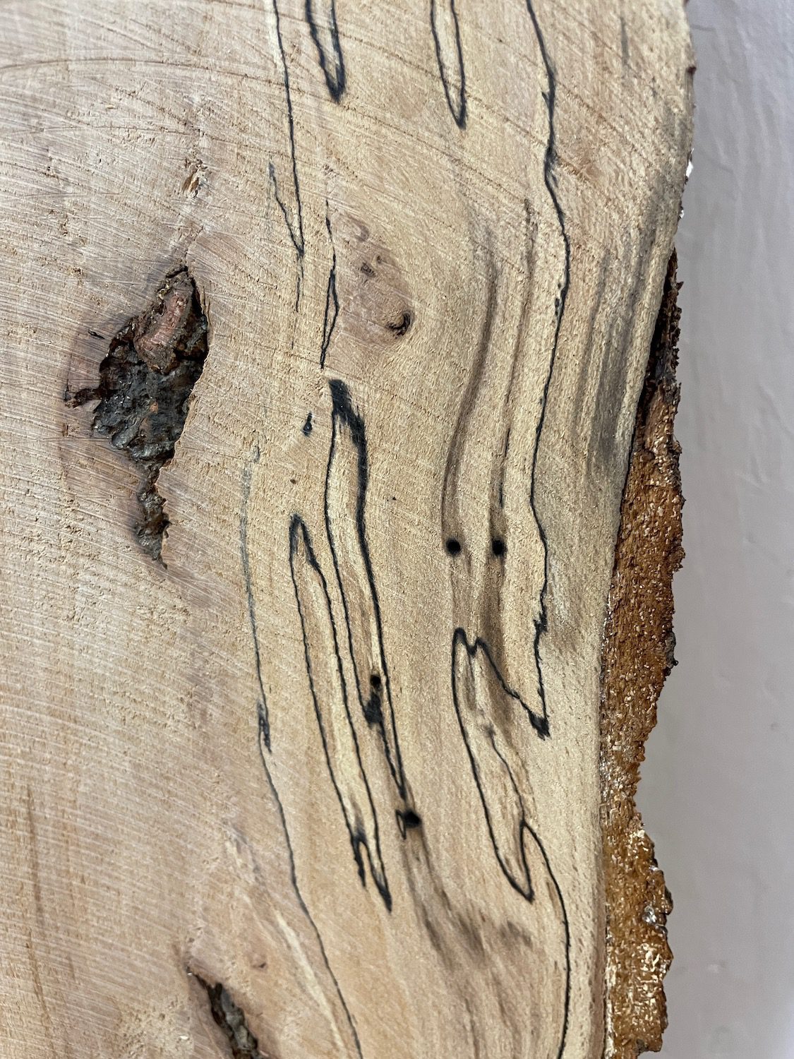 SPALTED BEECH Natural Waney Edge Slab Milled Finish Hardwood Board 1657-1B Thickness 6cm Kiln Dried Seasoned Live Edge - Image 14