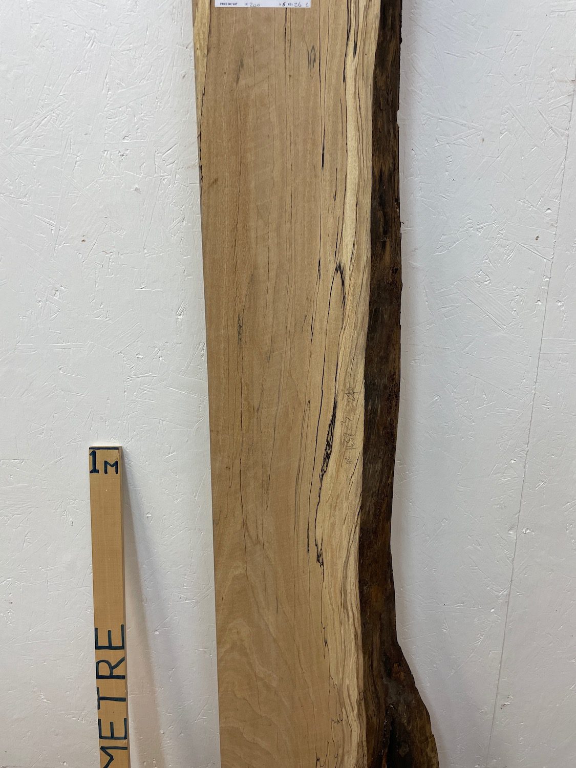 SPALTED BEECH Single Waney Natural Edge Milled Finish Hardwood Board 1658-3 Thickness 6cm Kiln Dried Seasoned Live Edge Shelves Mantels - Image 5