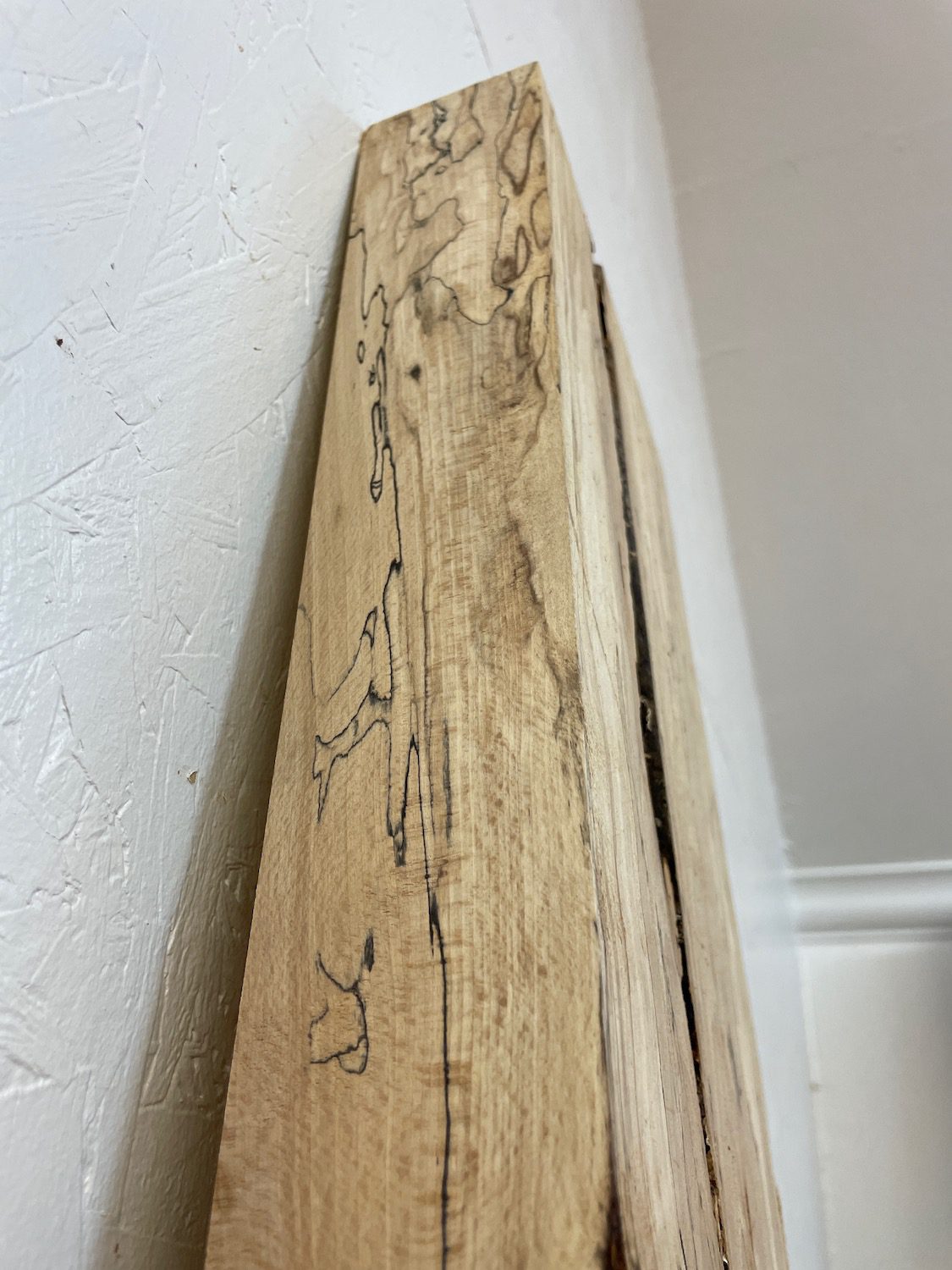 SPALTED BEECH Single Waney Natural Edge Milled Finish Hardwood Board 1658-3 Thickness 6cm Kiln Dried Seasoned Live Edge Shelves Mantels - Image 11