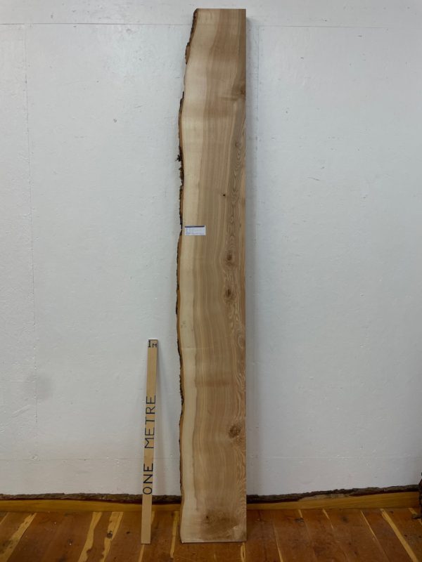 OLIVE ASH Single Waney Edge Slab Planed Finish Hardwood Board 1656-10 Thickness 6.5cm Kiln Dried Seasoned Live Edge Wildwood Shelves Mantels