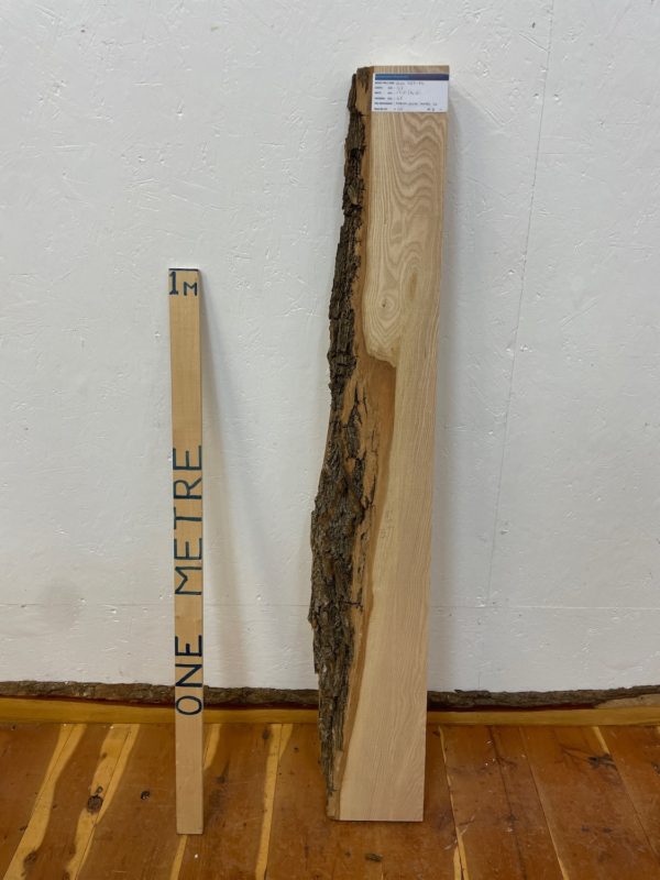 ASH Single Waney Edge Slab Planed Finish Hardwood Board 1665-6L Thickness 6.5cm Kiln Dried Seasoned Live Edge Wildwood Shelves Mantels