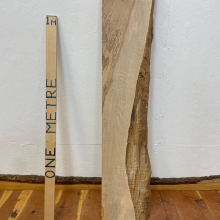 RIPPLED ASH Single Waney Edge Slab Planed Finish Hardwood Board 1666A-9R Thickness 6.5cm Kiln Dried Seasoned Live Edge Wildwood Shelves Mantels