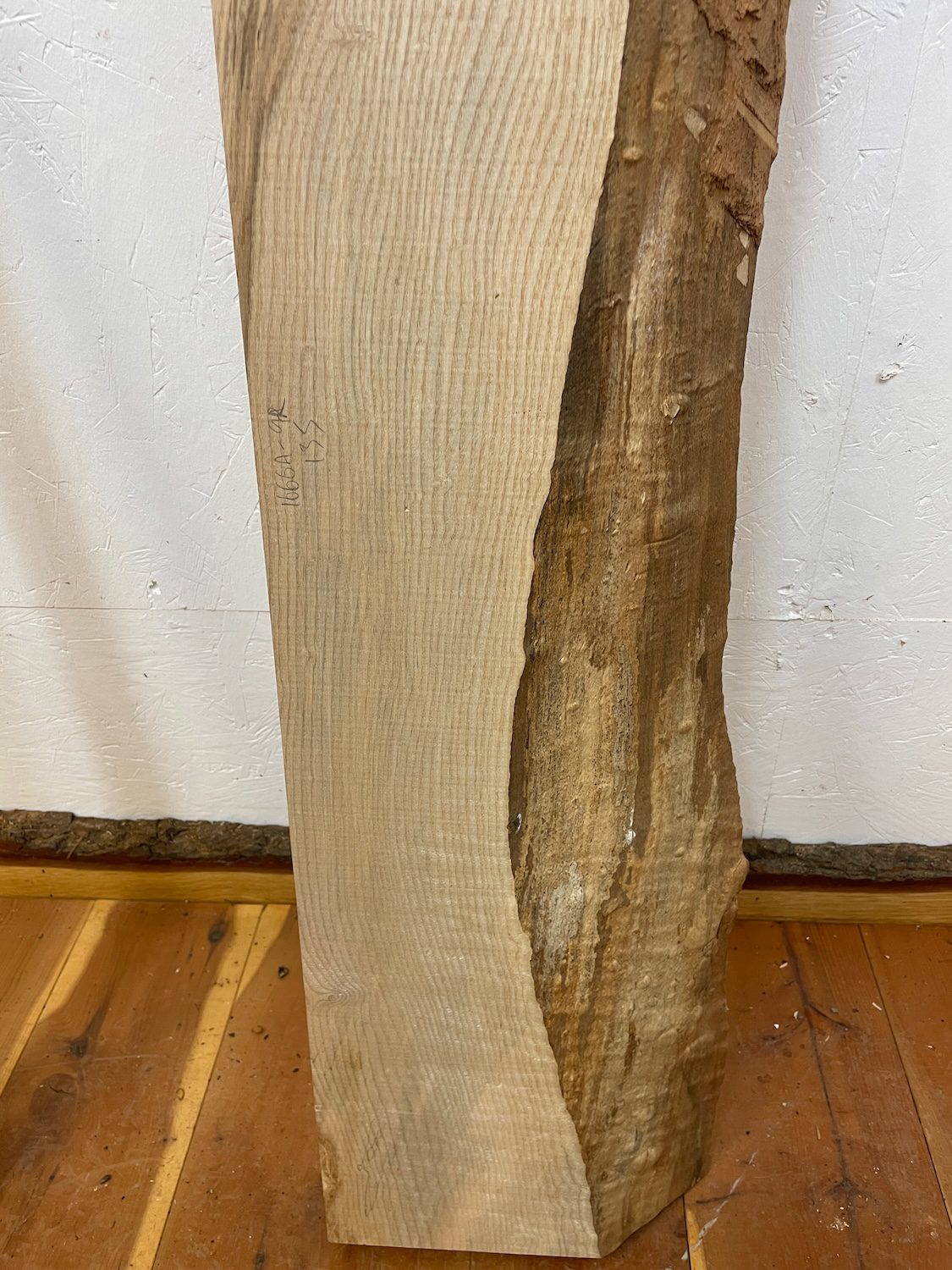 RIPPLED ASH Single Waney Edge Slab Planed Finish Hardwood Board 1666A-9R Thickness 6.5cm Kiln Dried Seasoned Live Edge Wildwood Shelves Mantels - Image 5