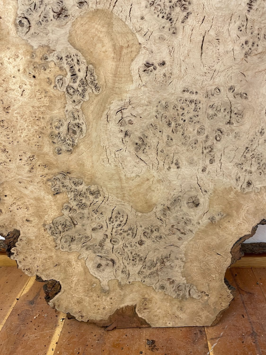 RIPPLE FIGURED BURR OAK Natural Waney Edge Slab Milled Finish Hardwood Board 1468A-2 Thickness 5cm Kiln Dried Seasoned Live Edge Coffee Tabletops Desks Wildwood Wallart - Image 8