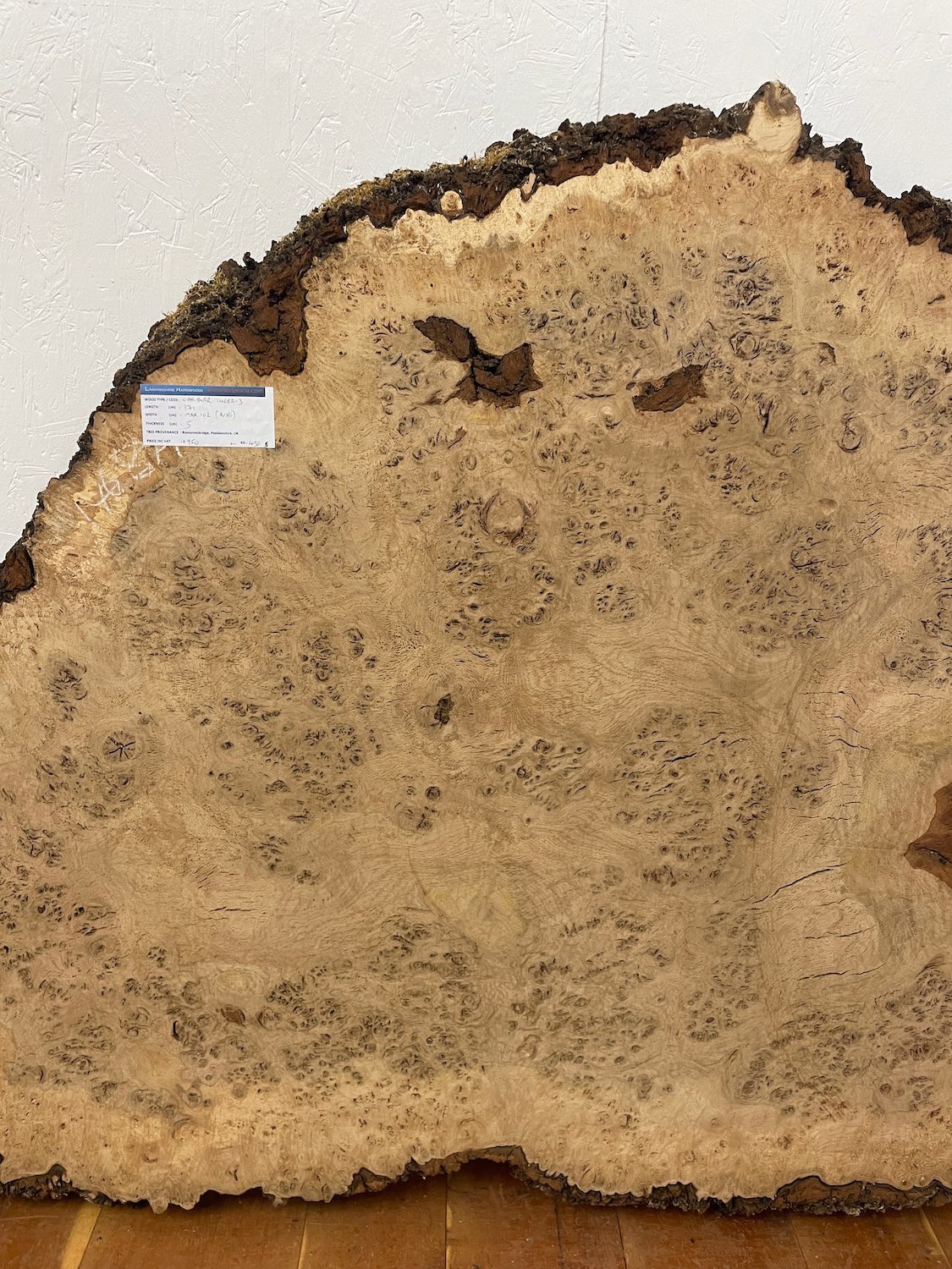 RIPPLE FIGURED BURR OAK Natural Waney Edge Slab Milled Finish Hardwood Board 1468A-3 Thickness 5cm Kiln Dried Seasoned Live Edge Coffee Tabletops Desks Wildwood Wallart - Image 5