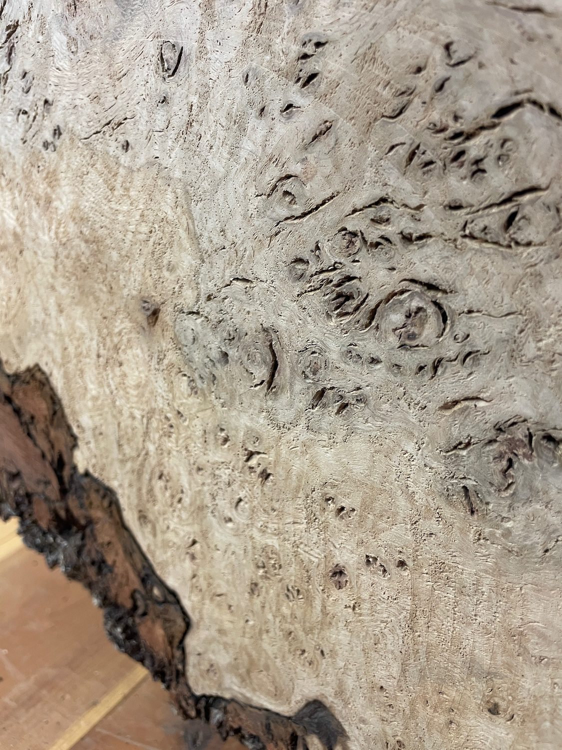 RIPPLE FIGURED BURR OAK Natural Waney Edge Slab Milled Finish Hardwood Board 1468A-3 Thickness 5cm Kiln Dried Seasoned Live Edge Coffee Tabletops Desks Wildwood Wallart - Image 14