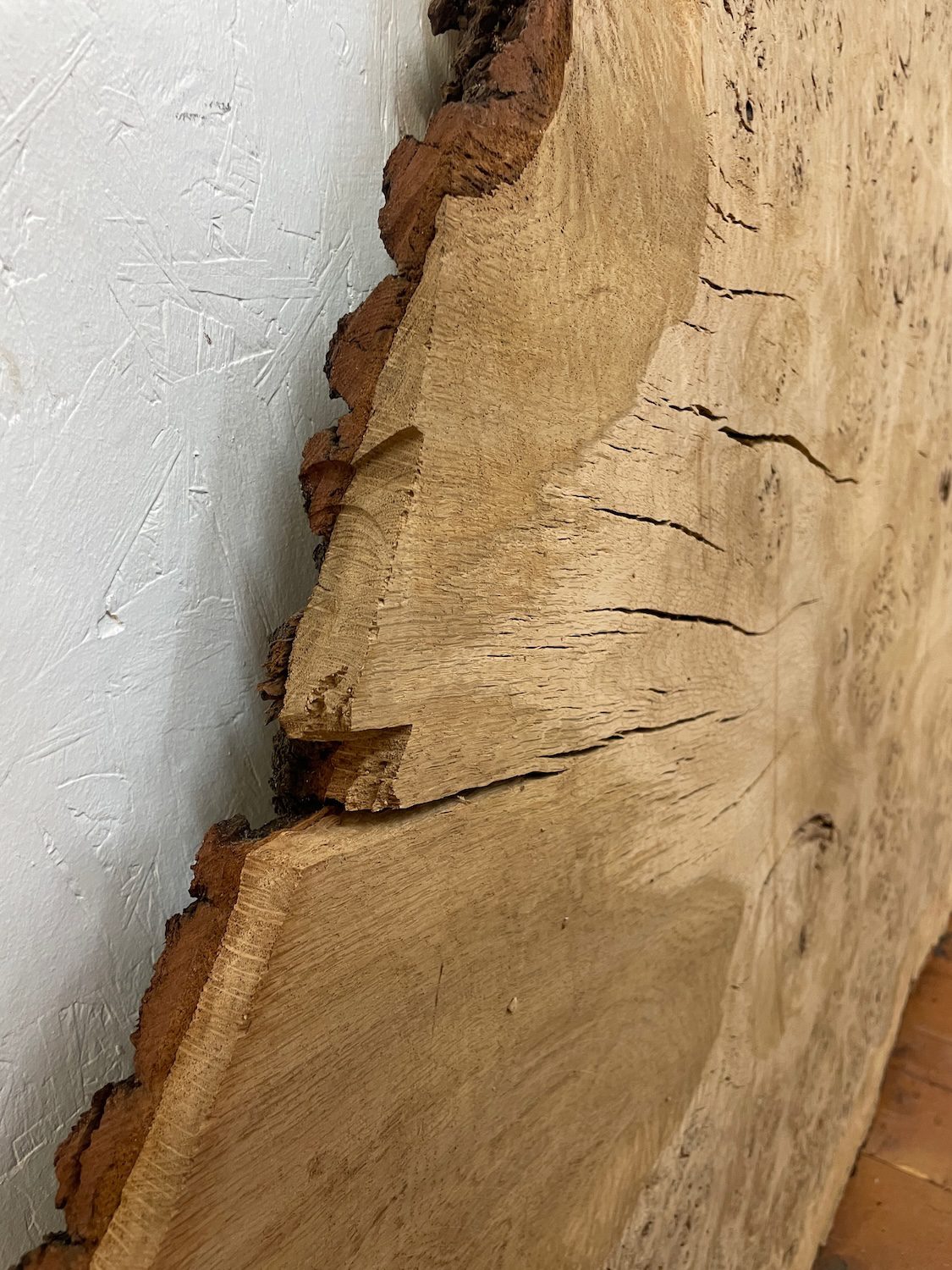 RIPPLE FIGURED BURR OAK Natural Waney Edge Slab Milled Finish Hardwood Board 1468A-3 Thickness 5cm Kiln Dried Seasoned Live Edge Coffee Tabletops Desks Wildwood Wallart - Image 19