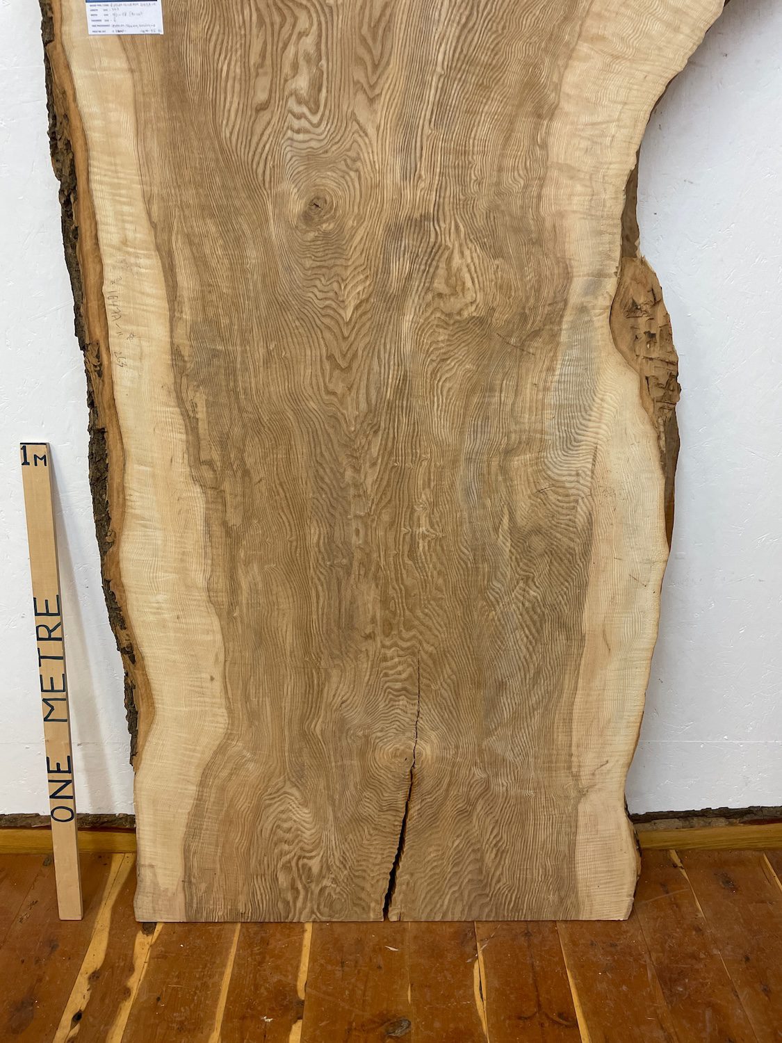 RIPPLE FIGURED OLIVE ASH Natural Waney Edge Slab Milled Finish Hardwood Board 1647A-11 Thickness 6cm Kiln Dried Seasoned Live Edge Desks Wildwood Dining Tabletops - Image 5