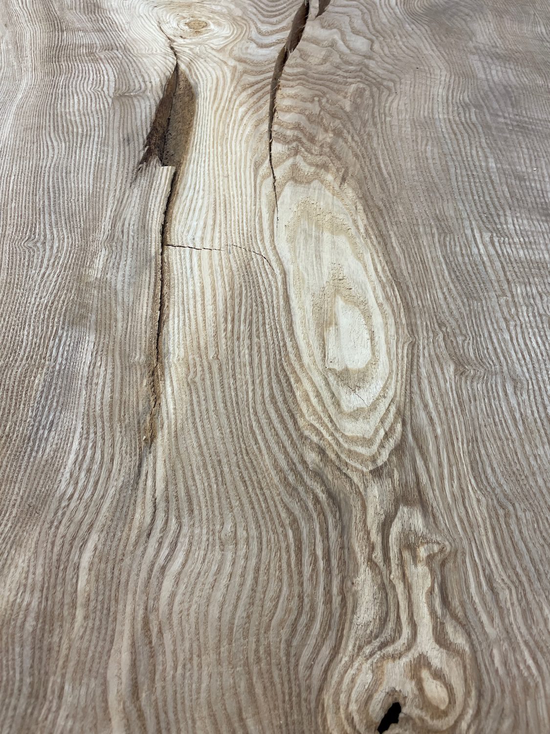 RIPPLE FIGURED OLIVE ASH Natural Waney Edge Slab Milled Finish Hardwood Board 1647A-11 Thickness 6cm Kiln Dried Seasoned Live Edge Desks Wildwood Dining Tabletops - Image 10