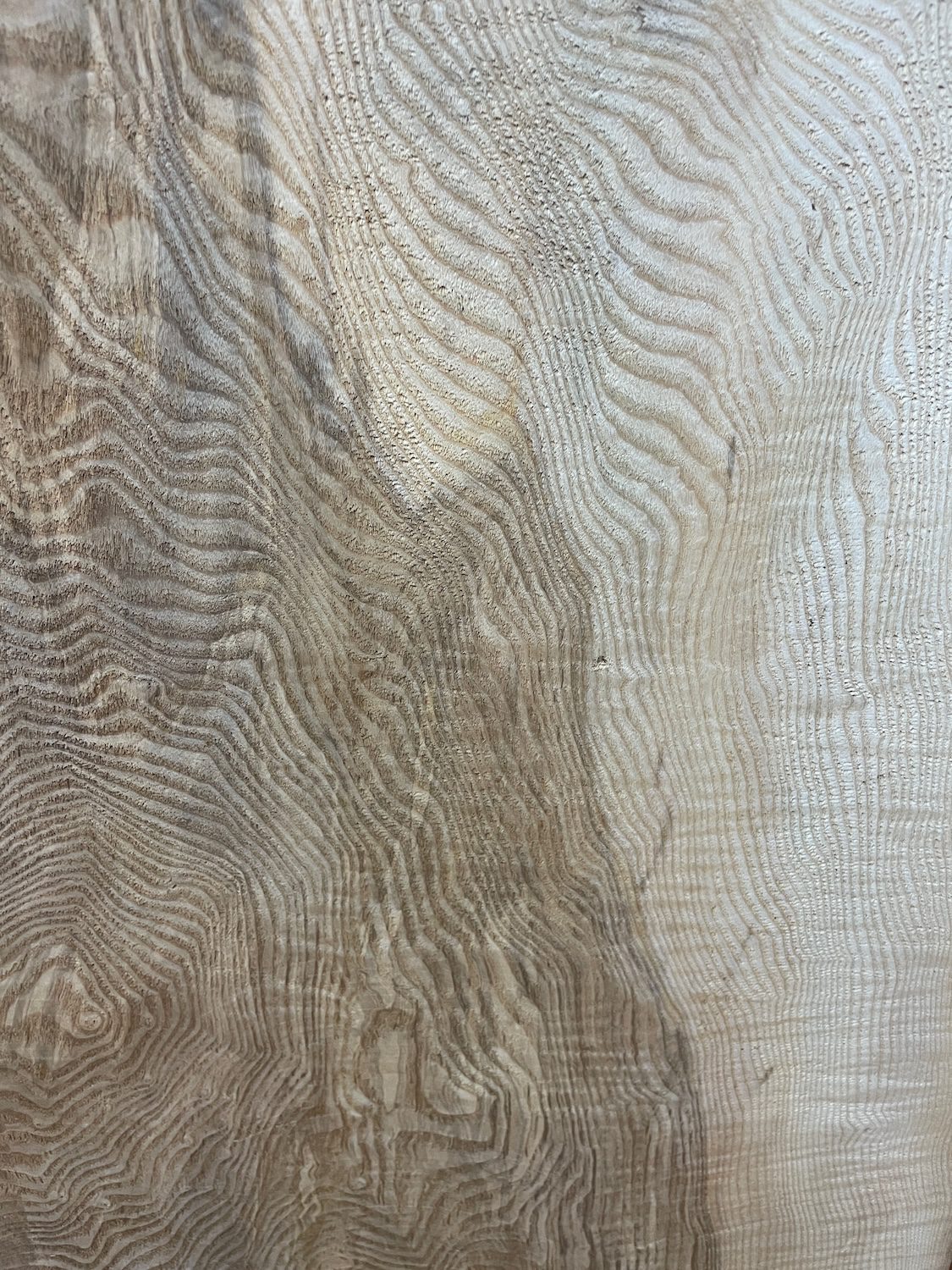 RIPPLE FIGURED OLIVE ASH Natural Waney Edge Slab Milled Finish Hardwood Board 1647A-12 Thickness 6cm Kiln Dried Seasoned Live Edge Desks Wildwood Dining Tabletops - Image 6